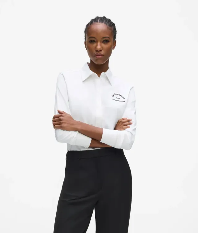 Karl Lagerfeld Rue St-Guillaume Jerseyhemd weiß