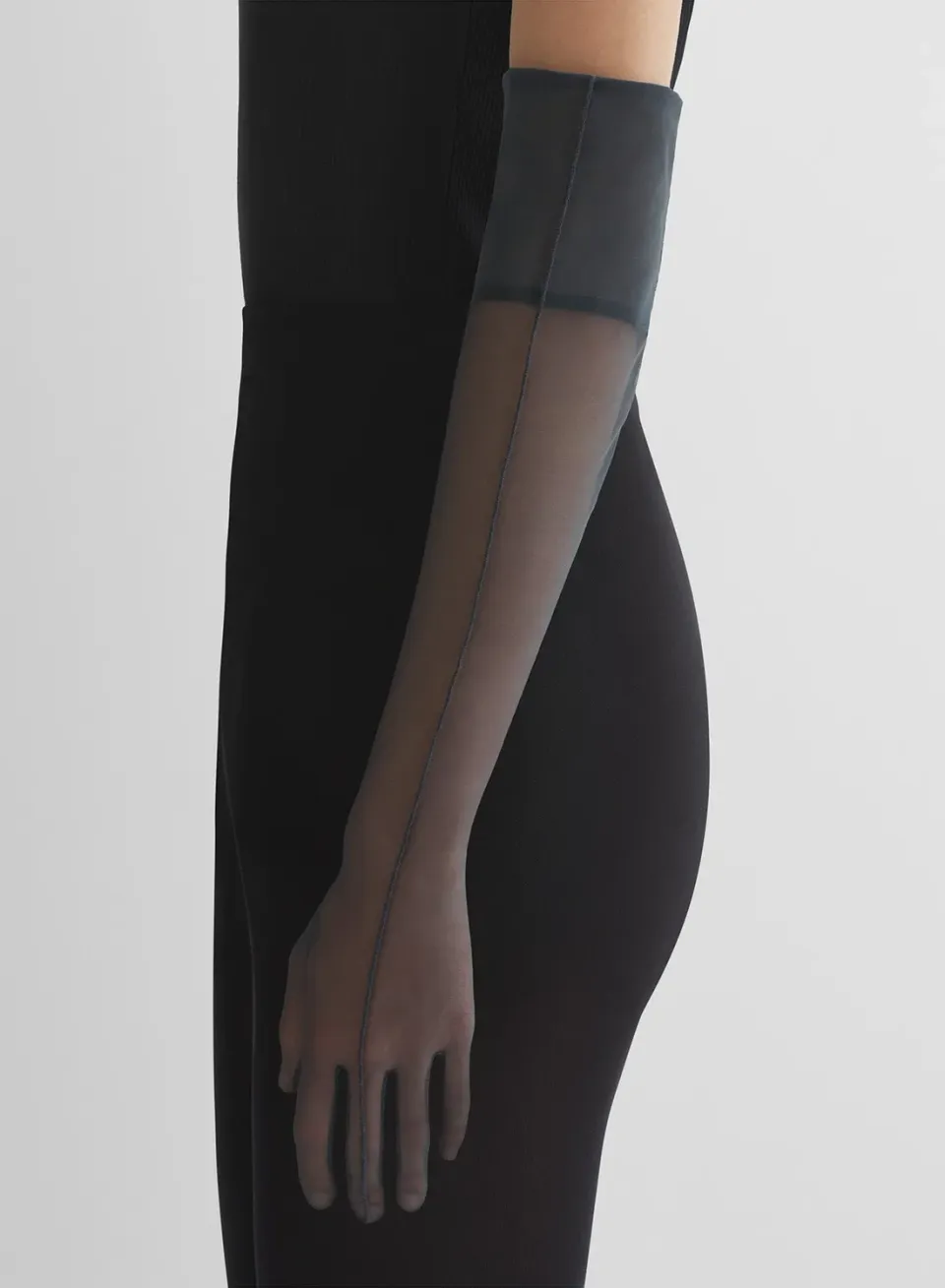 Mugler Re/Edit Illusion Handschuhe grau lang