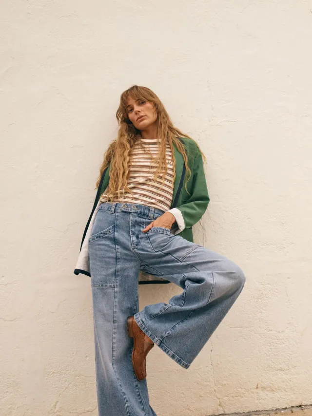 Mos Mosh MMHFair Light Jeans Hellblau Flare High Waist
