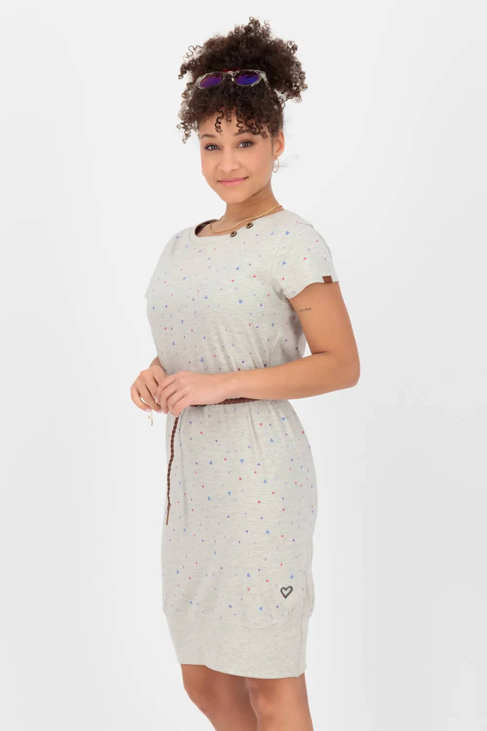 Alife & Kickin ColetteAK B Shirtkleid Grau Jersey Gürtel