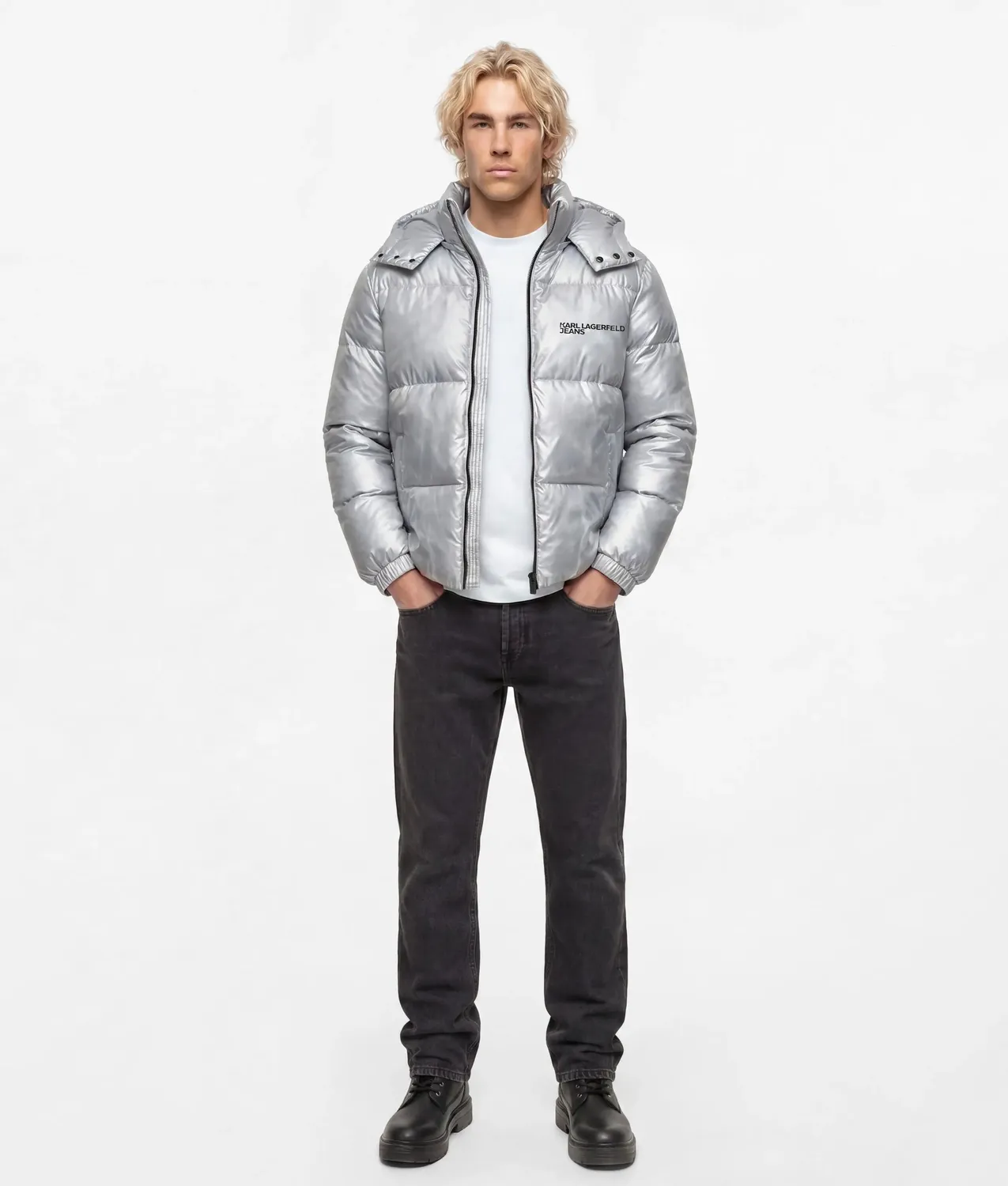 Karl Lagerfeld Eyewear Shiny Puffer Jacke Stepp glänzend
