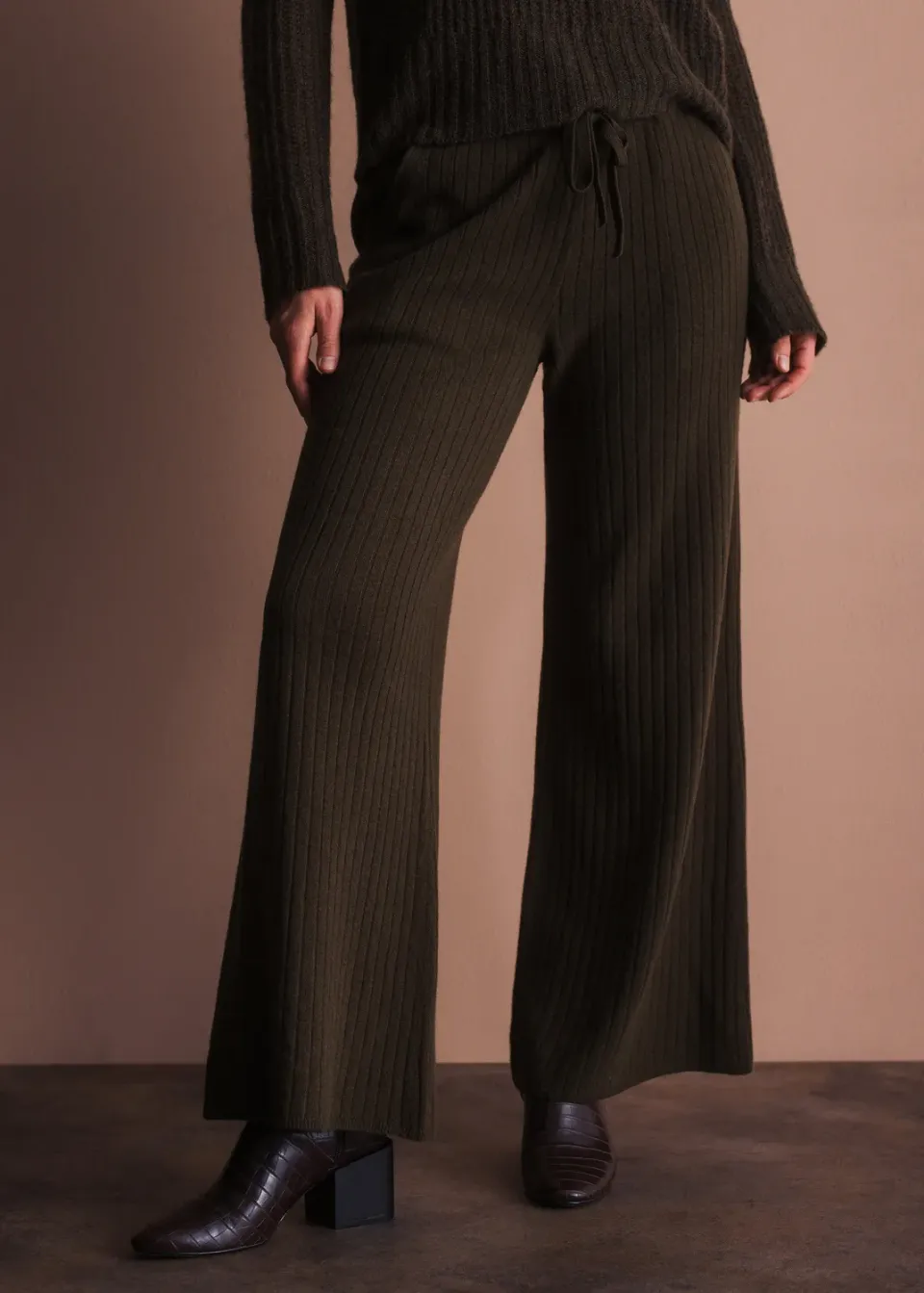 Senatex Strickhose mit Bindeband Hose Forest Merino