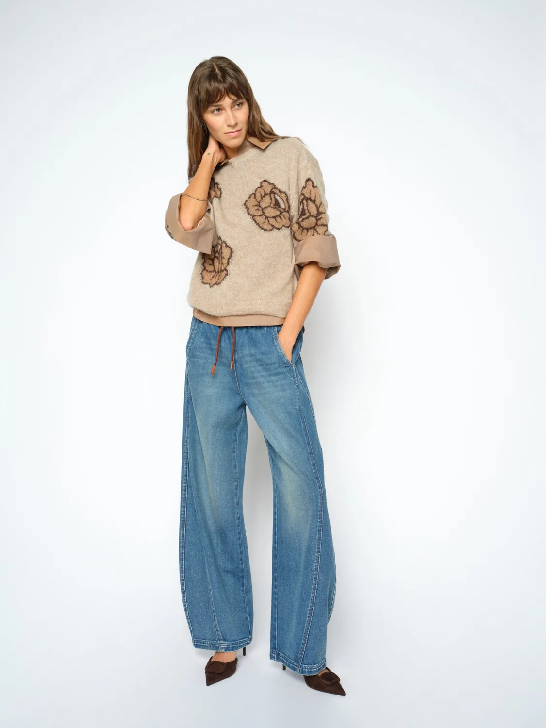 Mos Mosh Giulia Jog Jeans Blau Relaxed High Waist