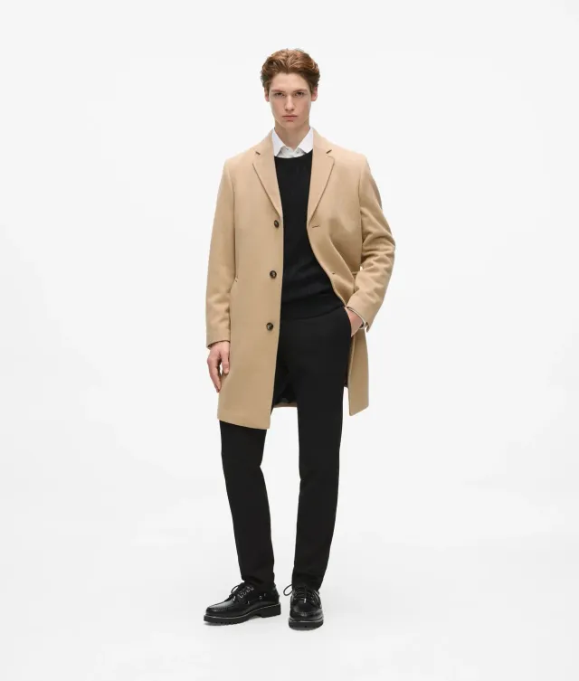 Karl Lagerfeld Wollmantel einreihig Wollmix lang