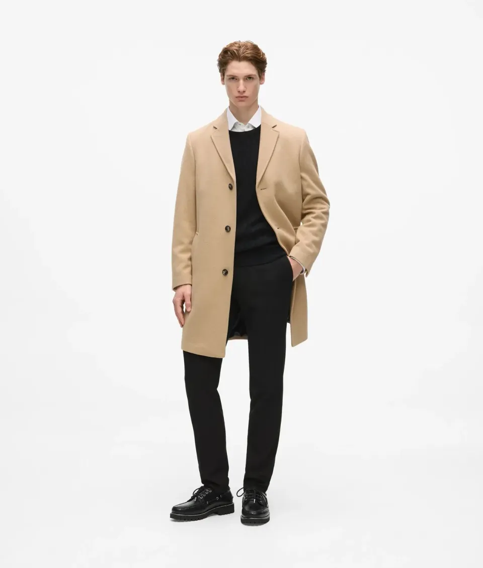Karl Lagerfeld Wollmantel einreihig Wollmix lang