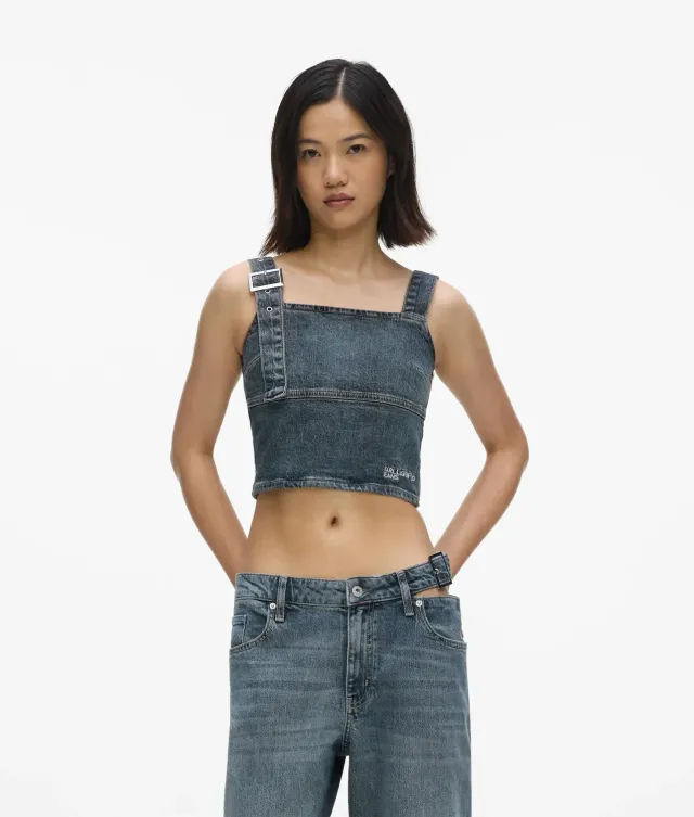 Karl Lagerfeld Jeans Belted Denim Trägertop XS-XL Cropped