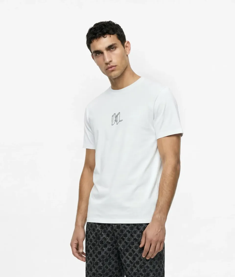 Karl Lagerfeld Monogram Pyjama-Shirt Bio-Baumwolle