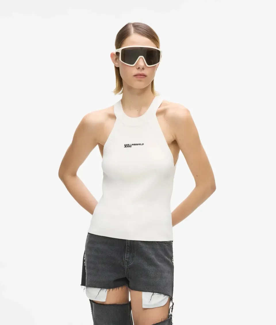 Karl Lagerfeld KL Jeans Racer Tank Top Strick Logo