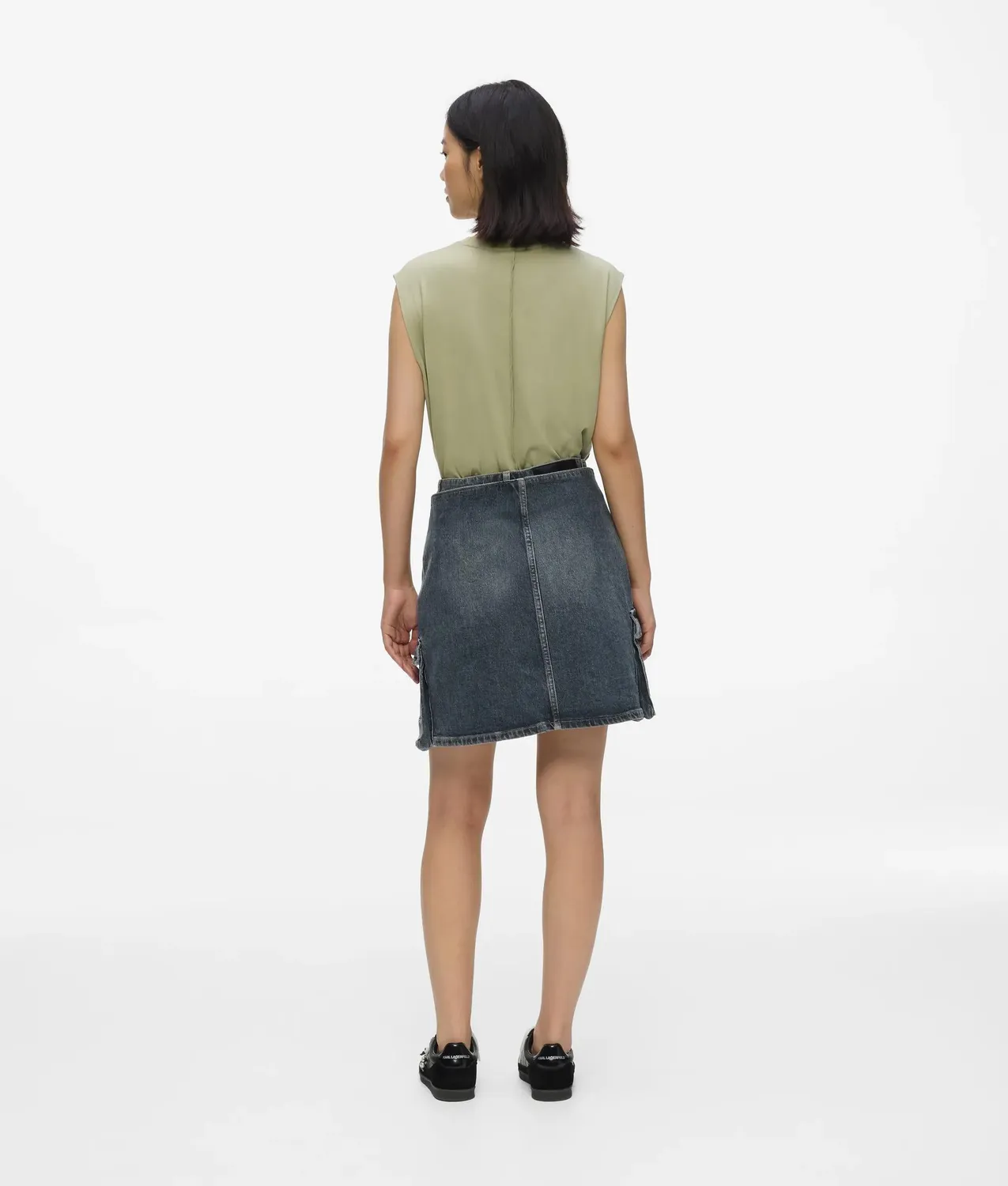 Karl Lagerfeld Buckle-detail Jeans-Minirock Damen Denim