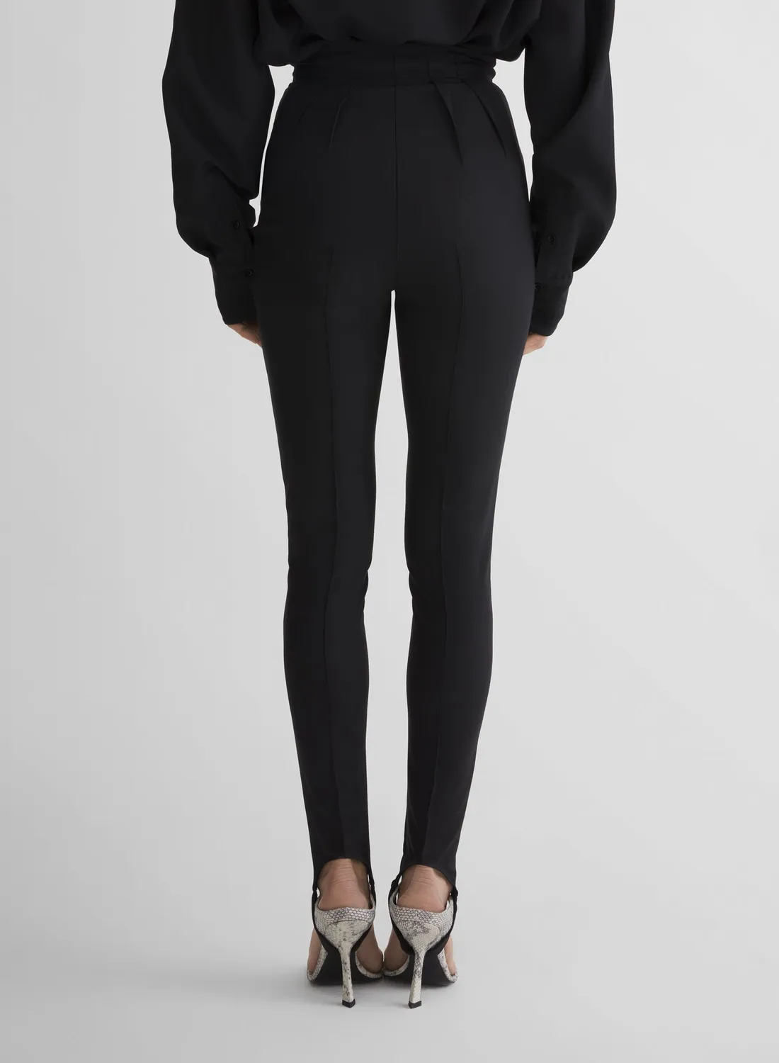 Mugler Tailored Leggings Schurwolle Schwarz High-Waist