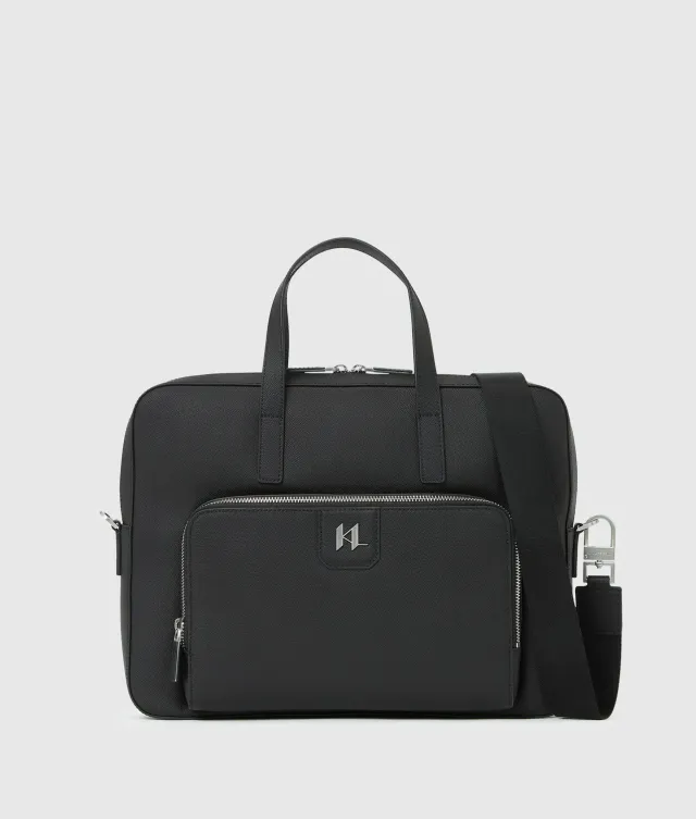 Karl Lagerfeld K/Monogram Aktentasche Leder schwarz