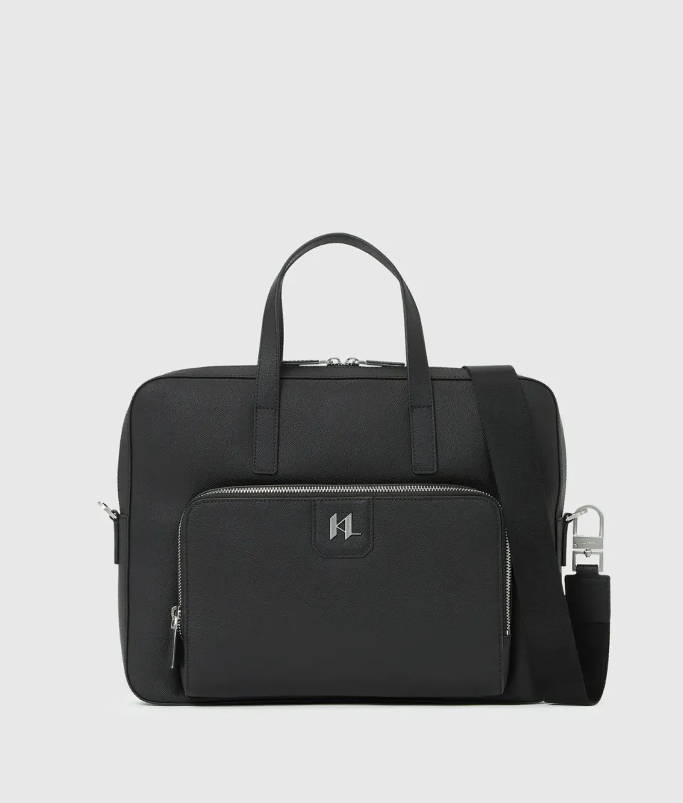Karl Lagerfeld K/Monogram Aktentasche Leder schwarz