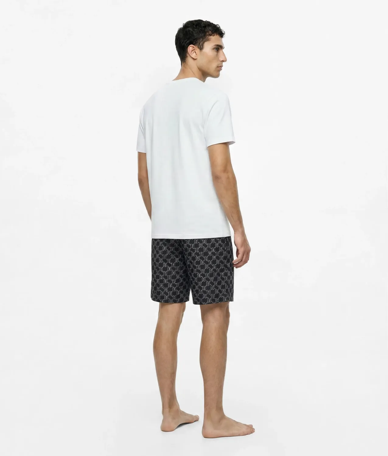 Karl Lagerfeld Monogram Pyjama-Shorts Relaxed Gummibund