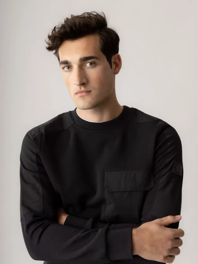 Mos Mosh MMGJayson City Sweatshirt Schwarz Regular Fit