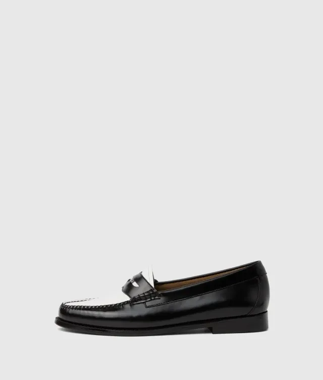 Karl Lagerfeld x Bass Penny Loafer Leder Schwarz-Weiß