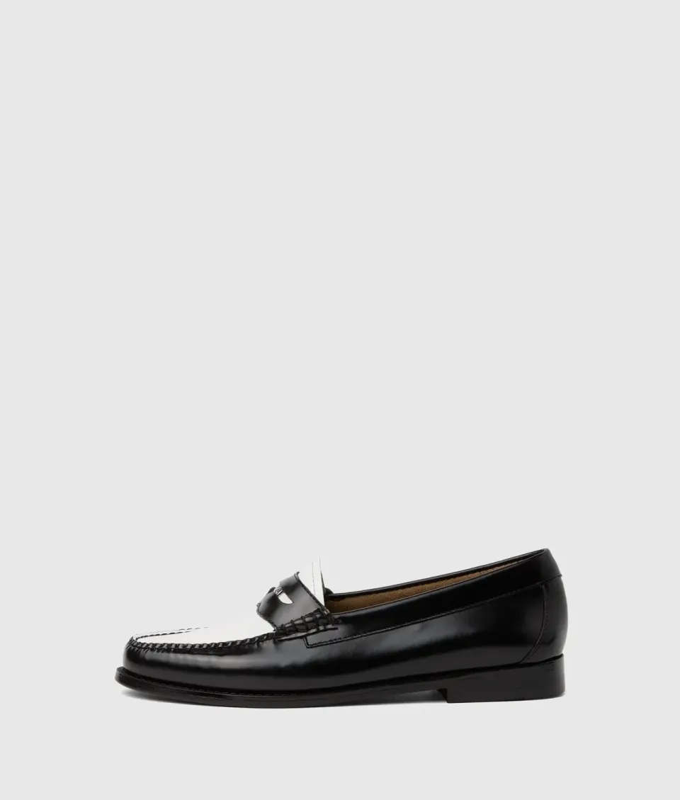 Karl Lagerfeld x Bass Penny Loafer Leder Schwarz-Weiß