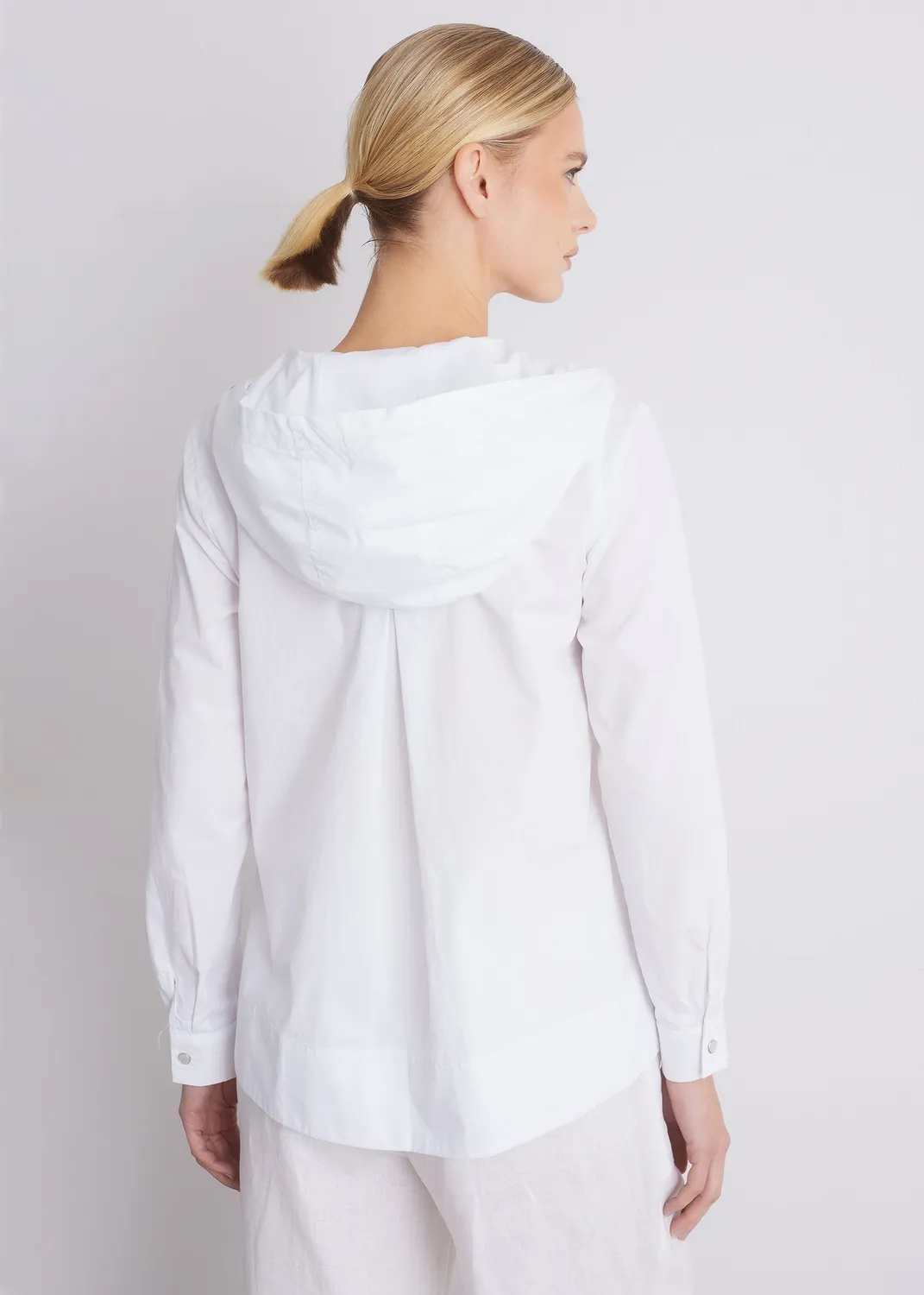 Senatex Bluse Kapuze OCS-Baumwollbluse Weiß
