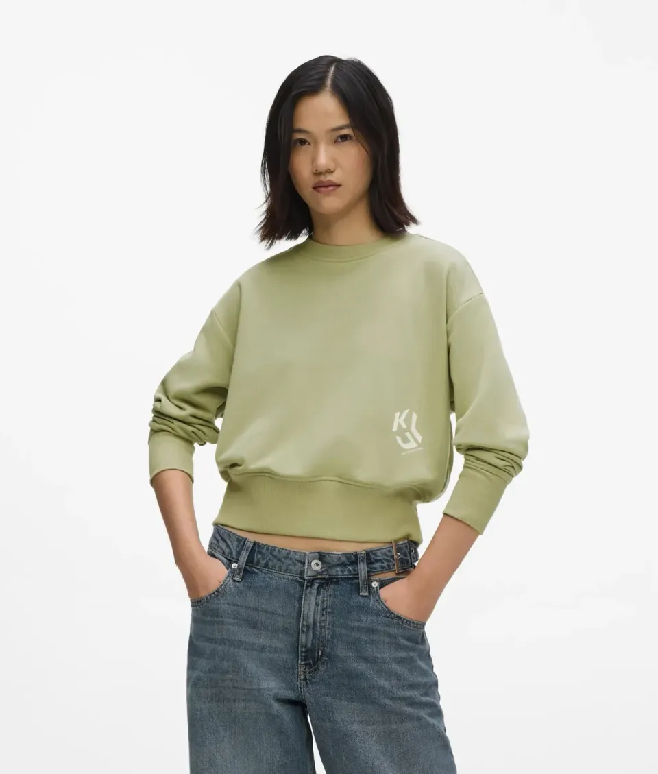 Karl Lagerfeld Jeans Monogram Sweatshirt Crew-Neck schwarz