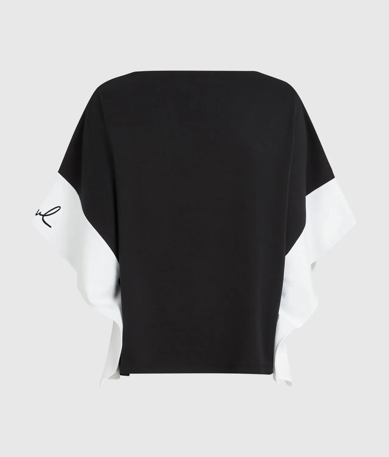 Karl Lagerfeld Signature Top Damen Weitärmel Boot-Ausschnitt