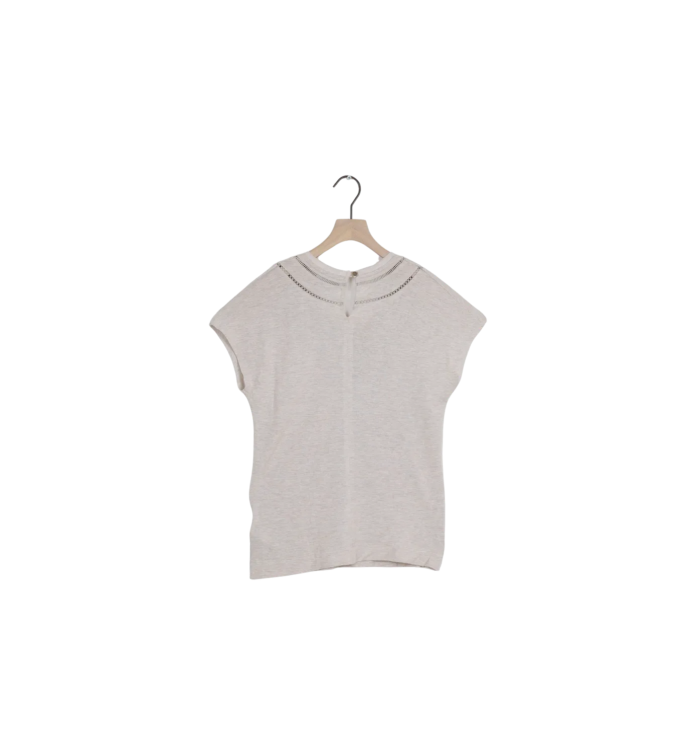 Mos Mosh MMCoel V-Neck Tee Top Cement XS V-Ausschnitt