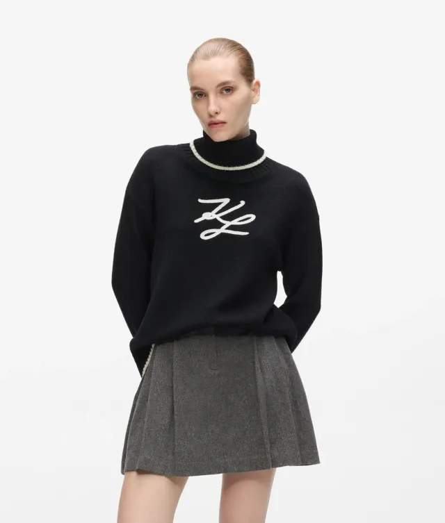 Karl Lagerfeld Soutache Rollkragenpullover Wolle