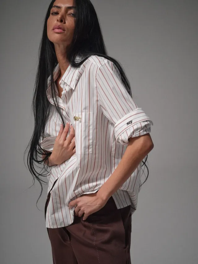 Mos Mosh MMHKind Stripe Shirt Hemd weiß gestreift