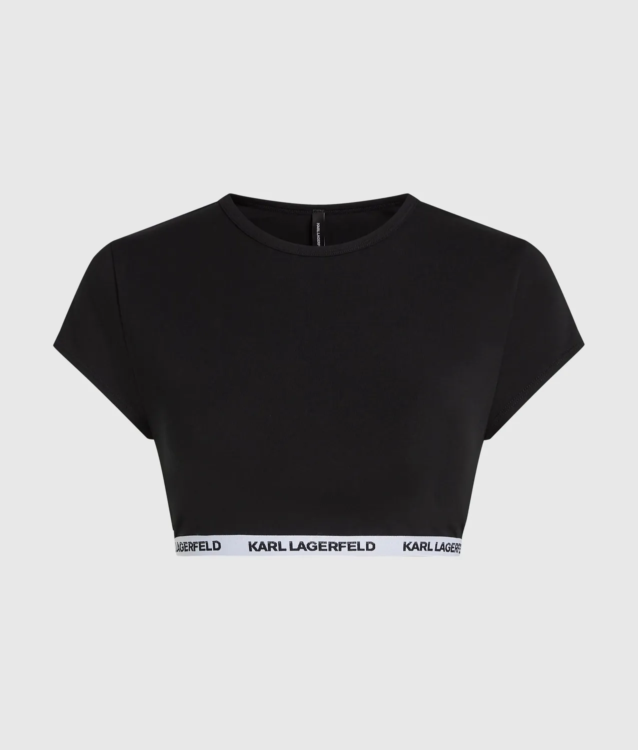 Karl Lagerfeld Logo Band Crop Top Bio-Baumwolle