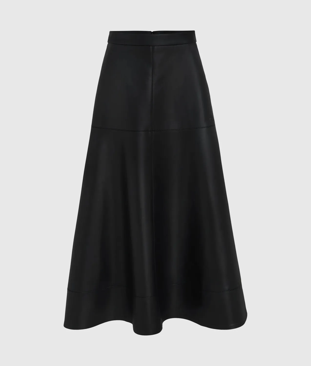 Karl Lagerfeld Midi Rock Kunstleder High Waist schwarz