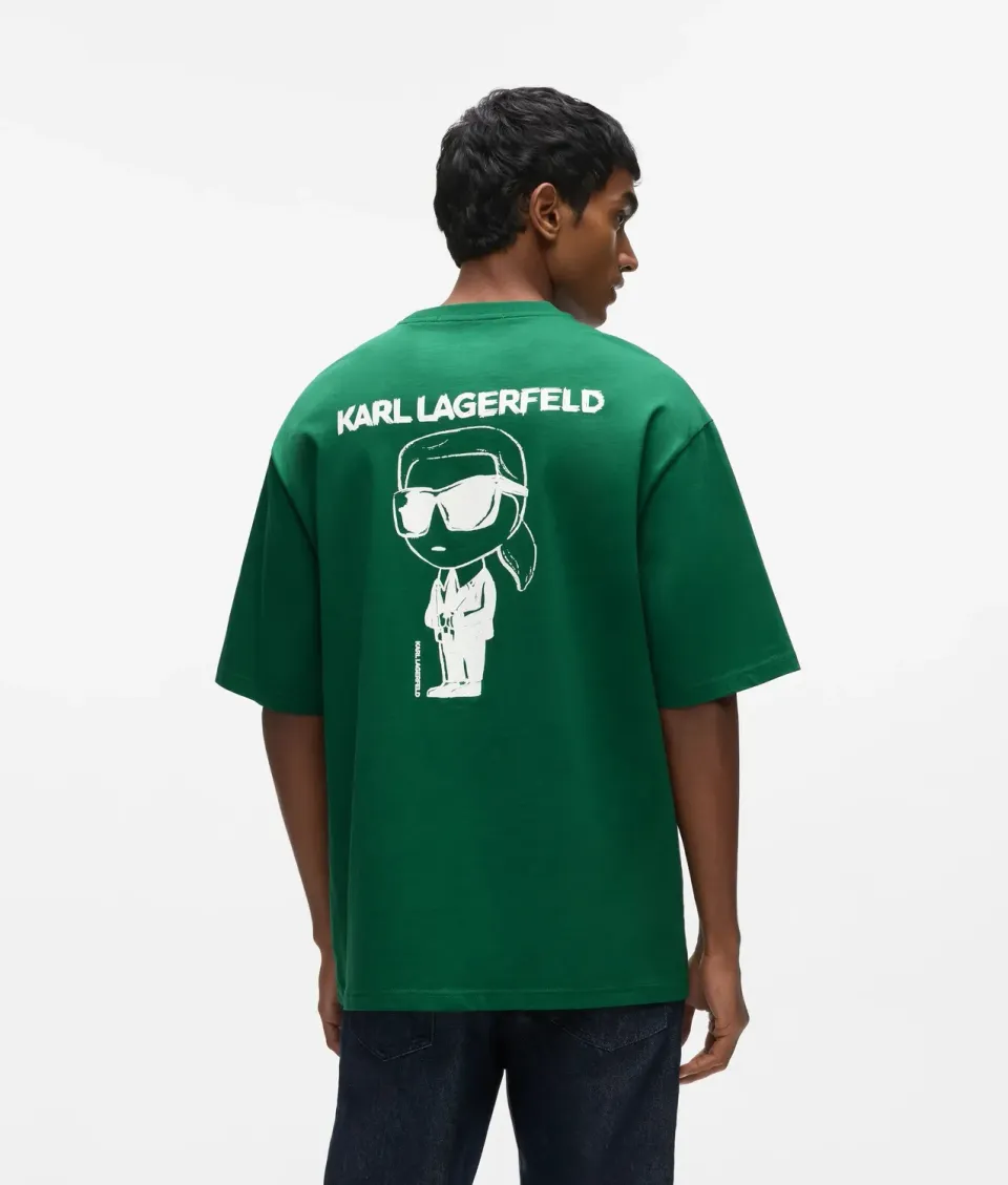 Karl Lagerfeld Ikon T-Shirt Unisex Crew-Neck Rücken-Print