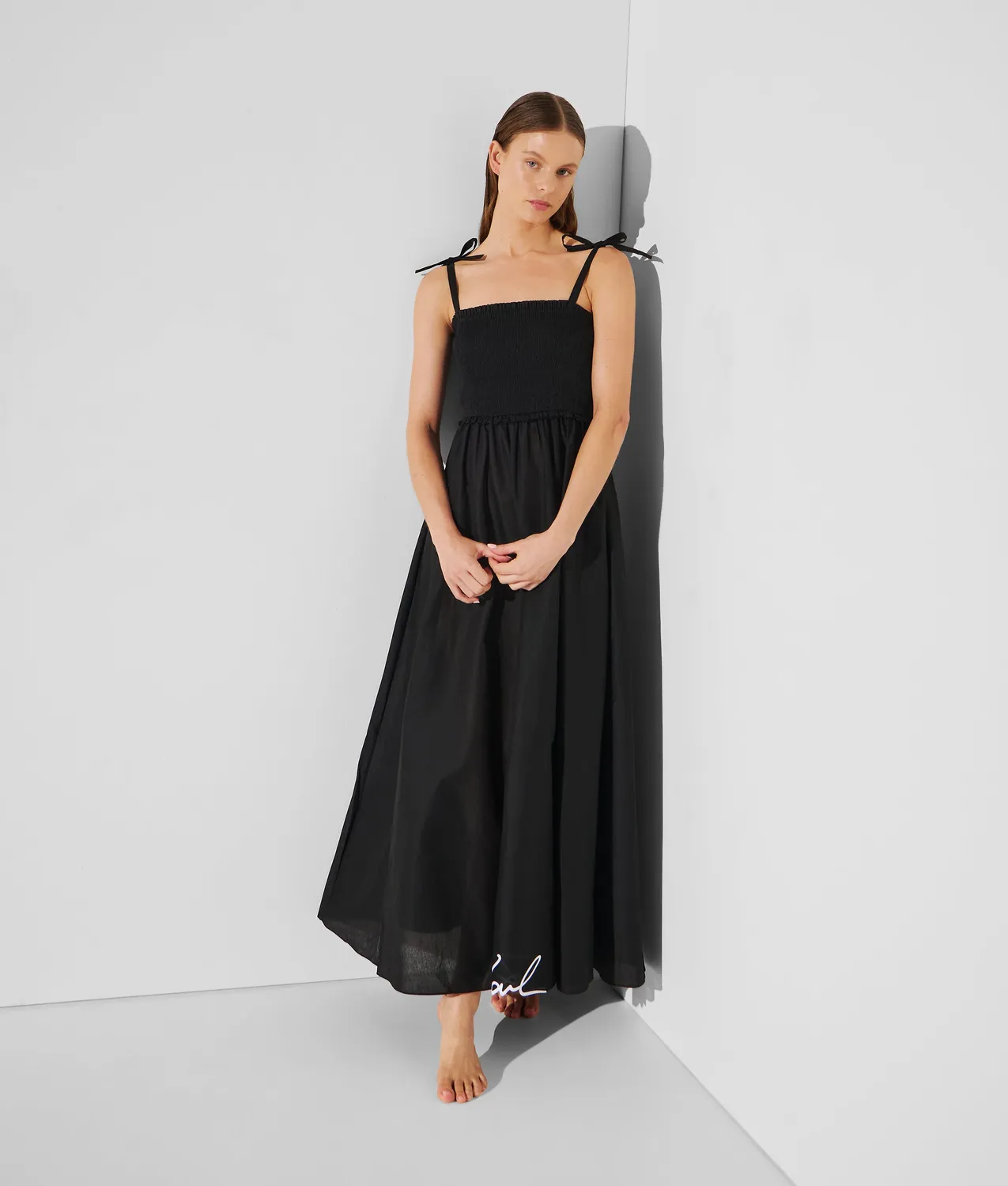 Karl Lagerfeld K/Signature Strandkleid lang Stickerei