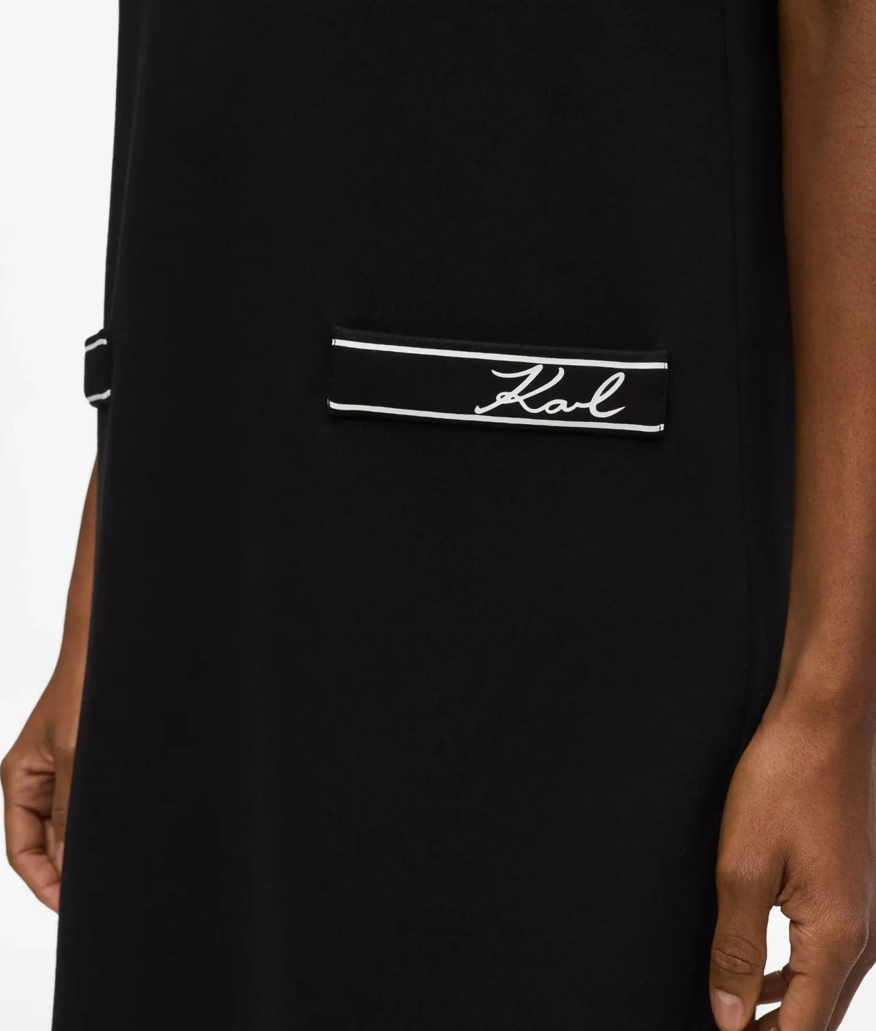 Karl Lagerfeld Piped T-Shirt-Kleid Viskose mit Paspel