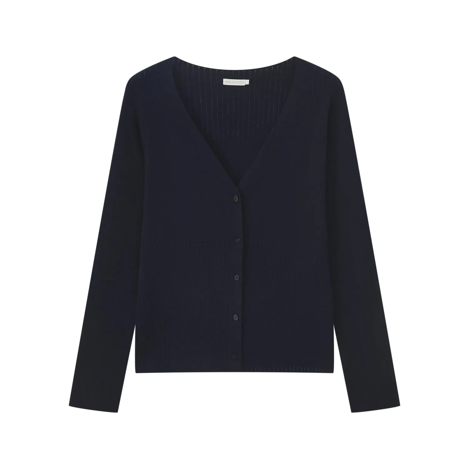 Senatex Strickjacke Kaschmir Baumwolle Navy tailliert