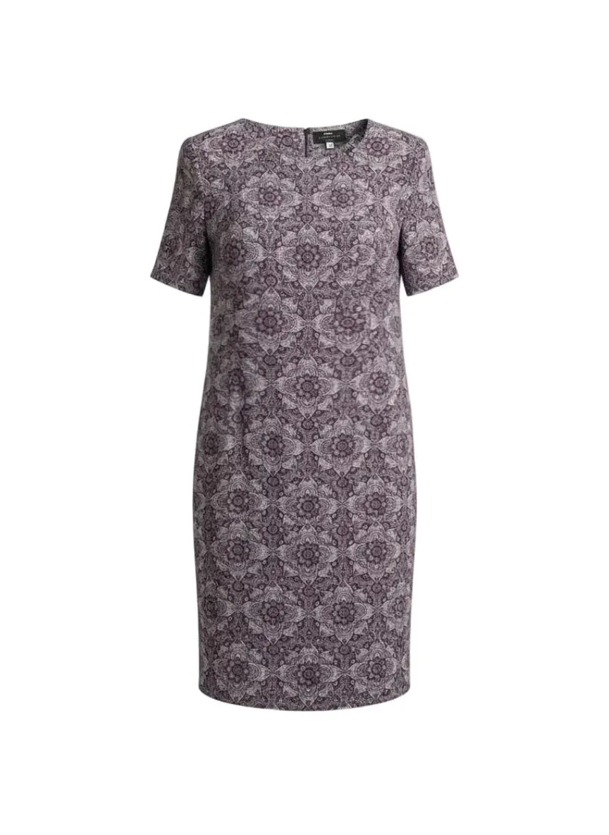 Gloriette Ornament Print Minikleid Braun Baumwolle