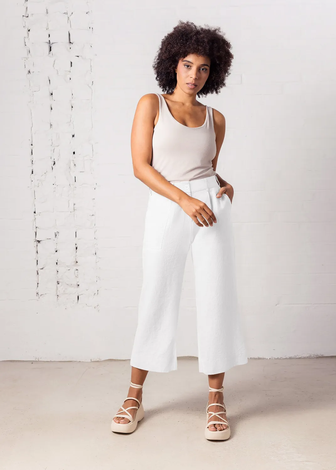 Senatex Vegane Leinenhose Hose Weiß 100% Leinen