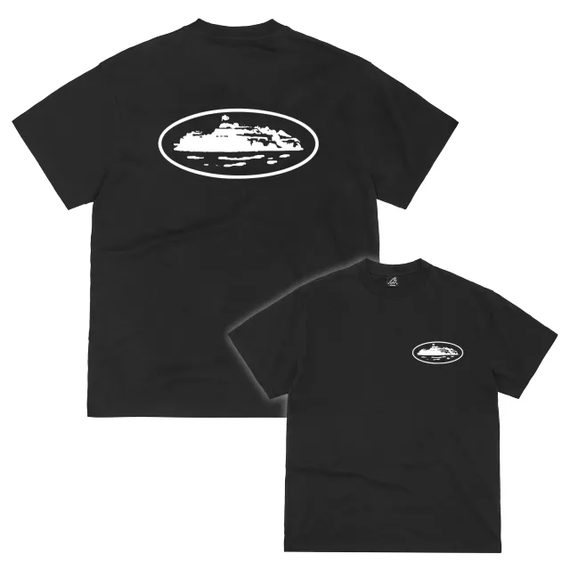 Corteiz OG Island T-Shirt Schwarz Island-Print
