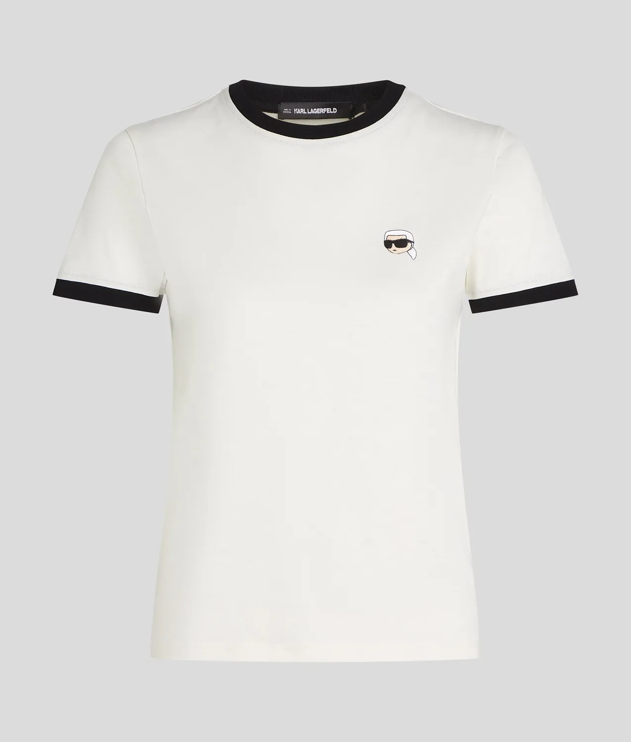 Karl Lagerfeld Ikon Contrast Piping T-Shirt Damen