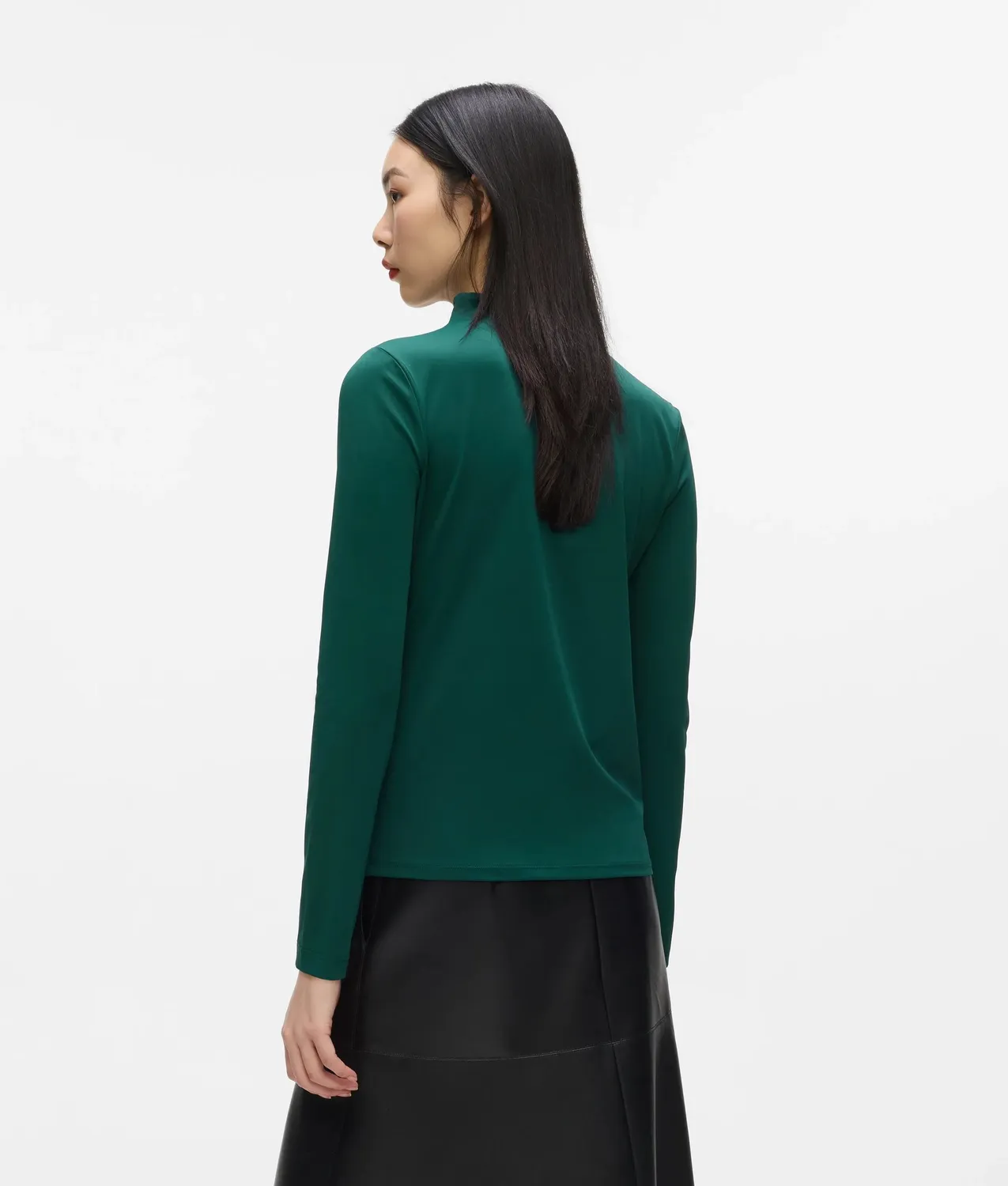 Karl Lagerfeld Mock Neck Langarmshirt Stehkragen schwarz