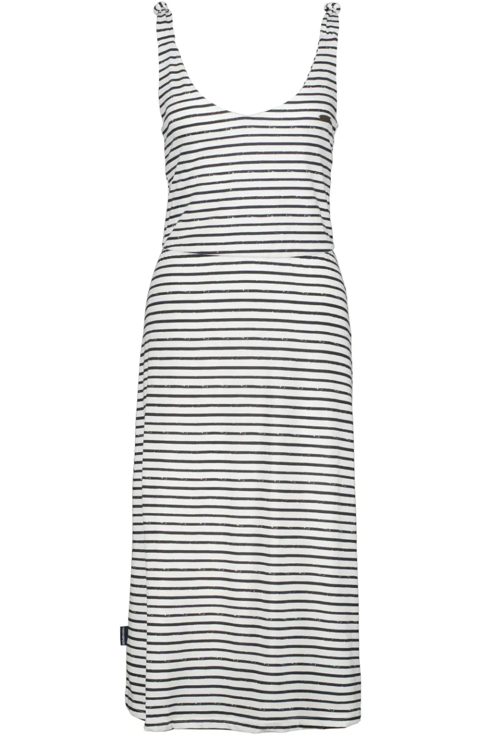 Alife & Kickin MelinaAK Kleid Weiß gestreift V-Ausschnitt
