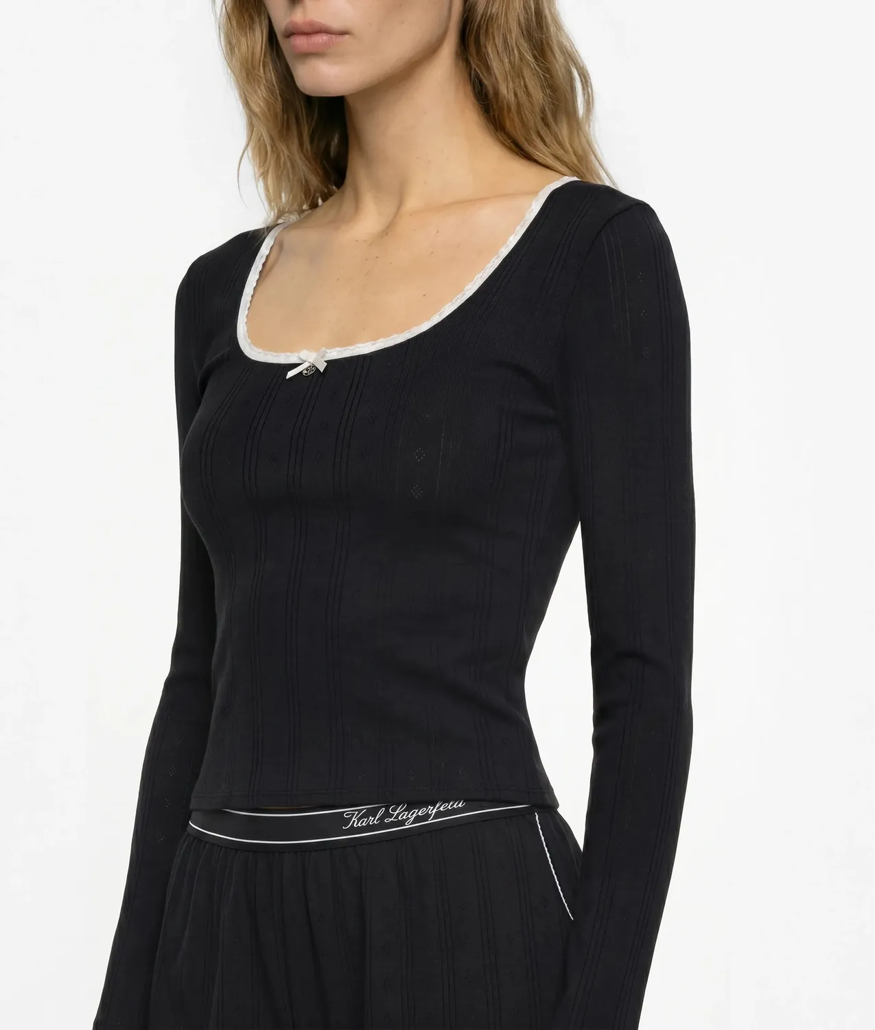 Karl Lagerfeld Pyjama-Set Damen Langarm Shorts
