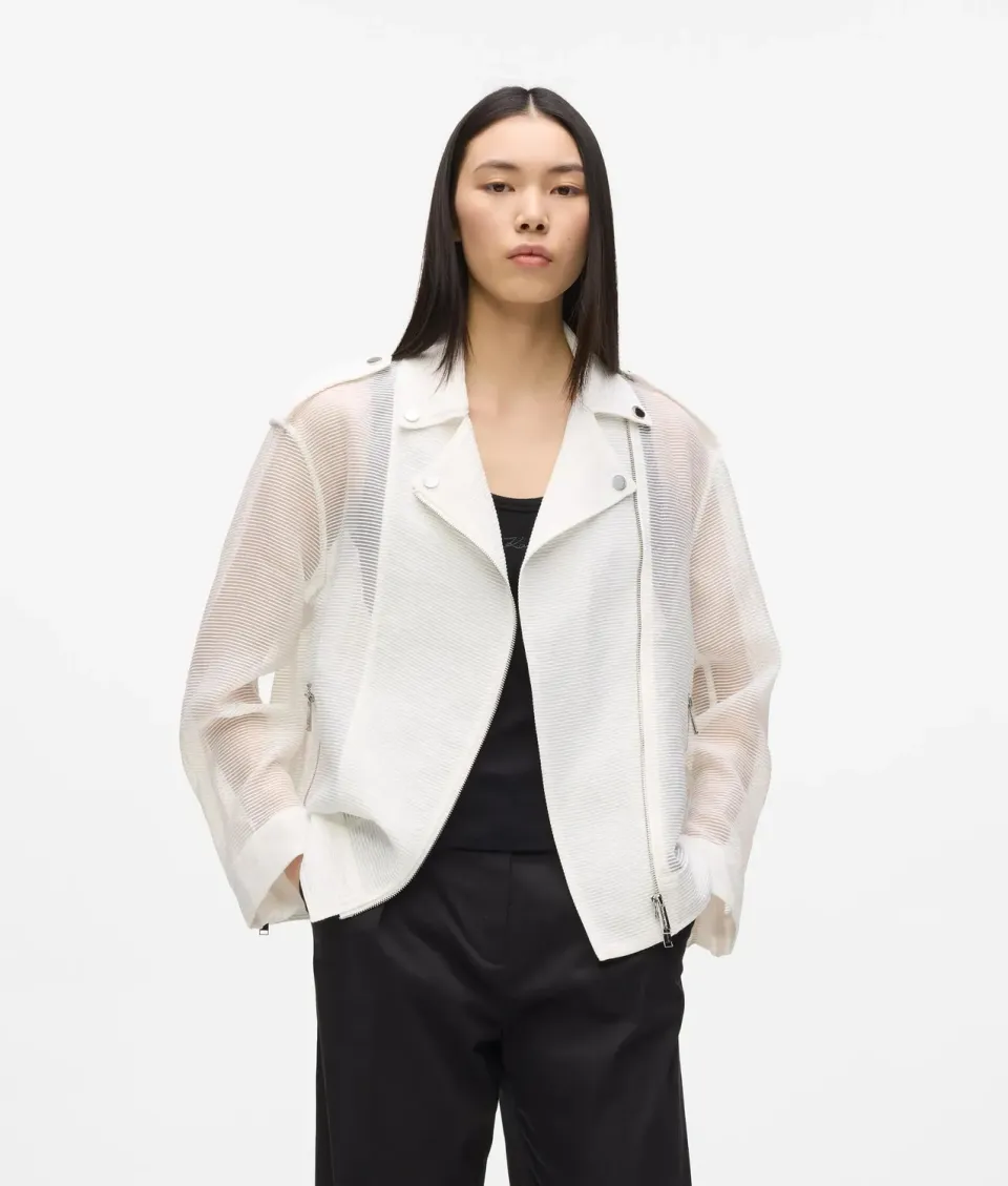 Karl Lagerfeld Organza Bikerjacke Transparent Größe 0-10