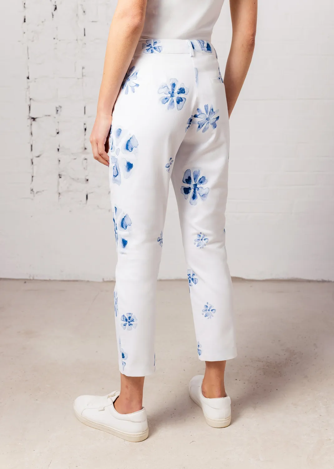 Senatex Slimfit 7/8 Hose Denim Flower Baumwoll-Mix