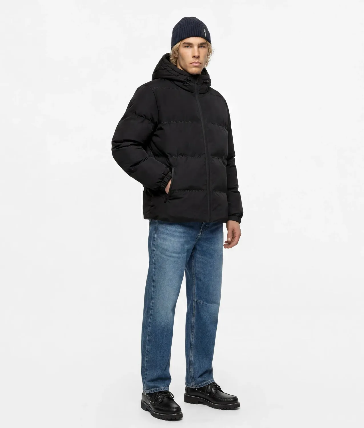 Karl Lagerfeld Logo Puffer Jacke gesteppt