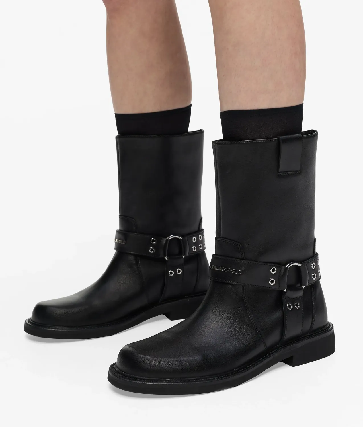 Karl Lagerfeld Sadie Harness Boots Leder Nieten