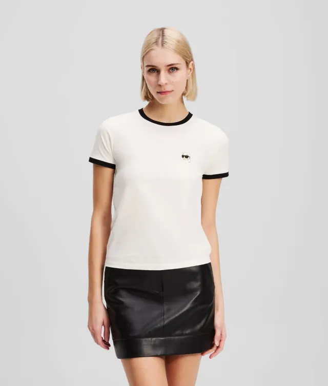 Karl Lagerfeld Ikon Contrast Piping T-Shirt Damen