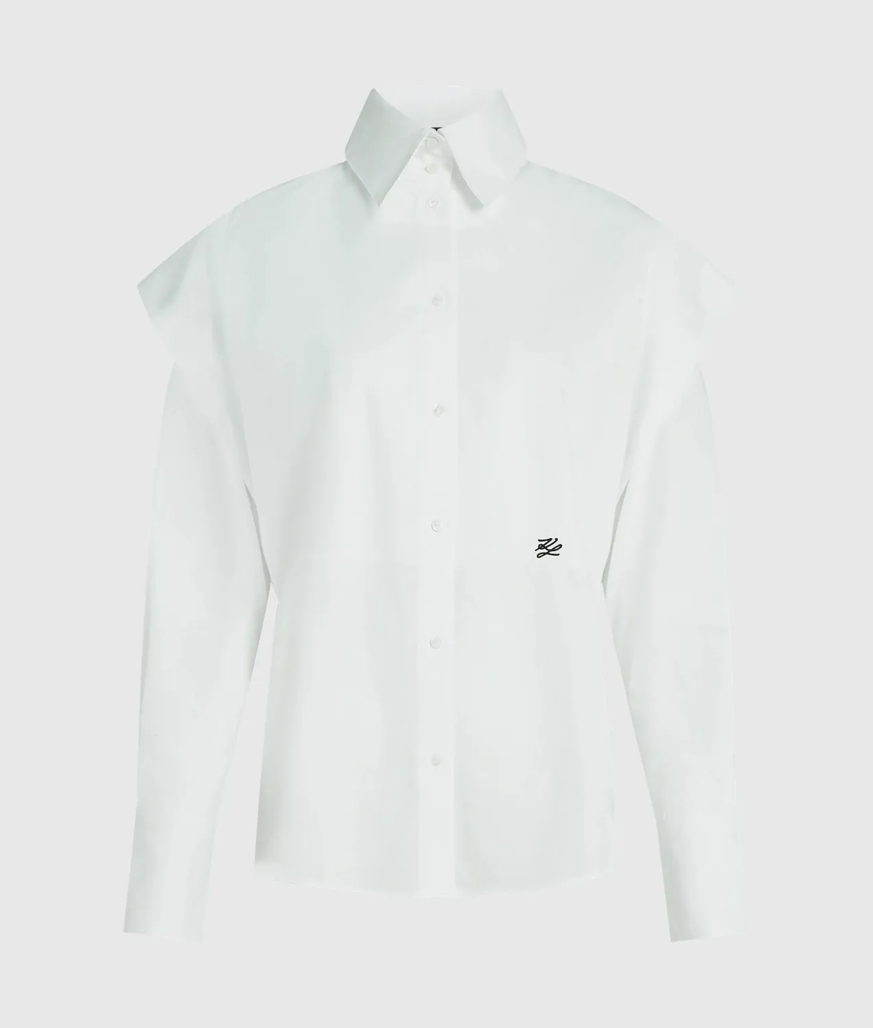 Karl Lagerfeld Shoulder Detail Bluse Bio-Baumwolle Gr 0-10