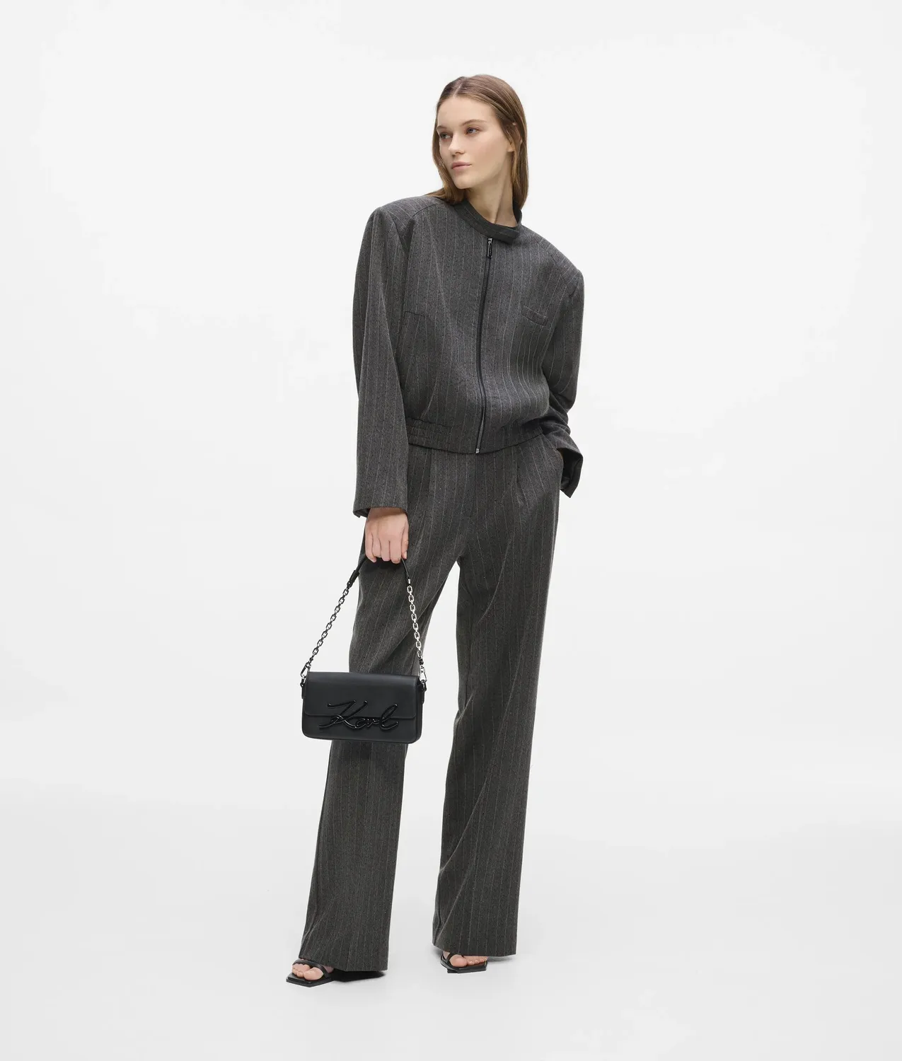 Karl Lagerfeld Bomberjacke Pinstripe Strass XS-XL