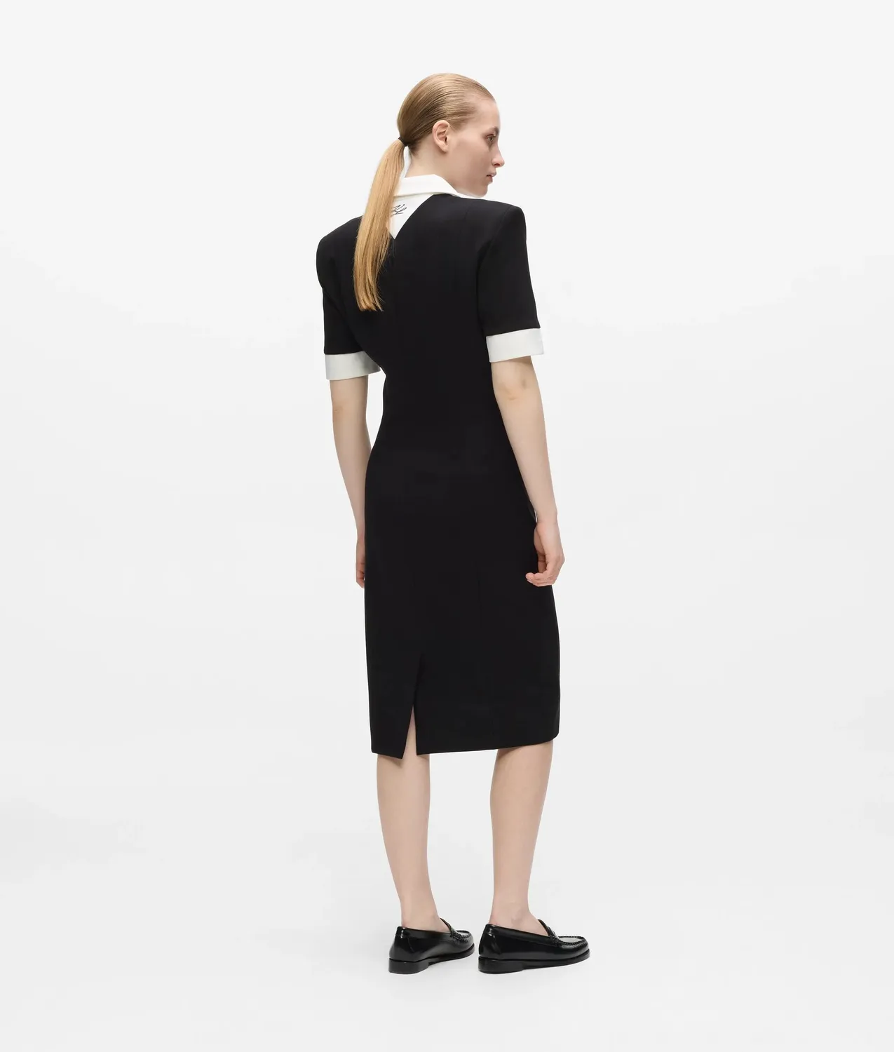 Karl Lagerfeld Contrast Collar Kleid Kontrastkragen