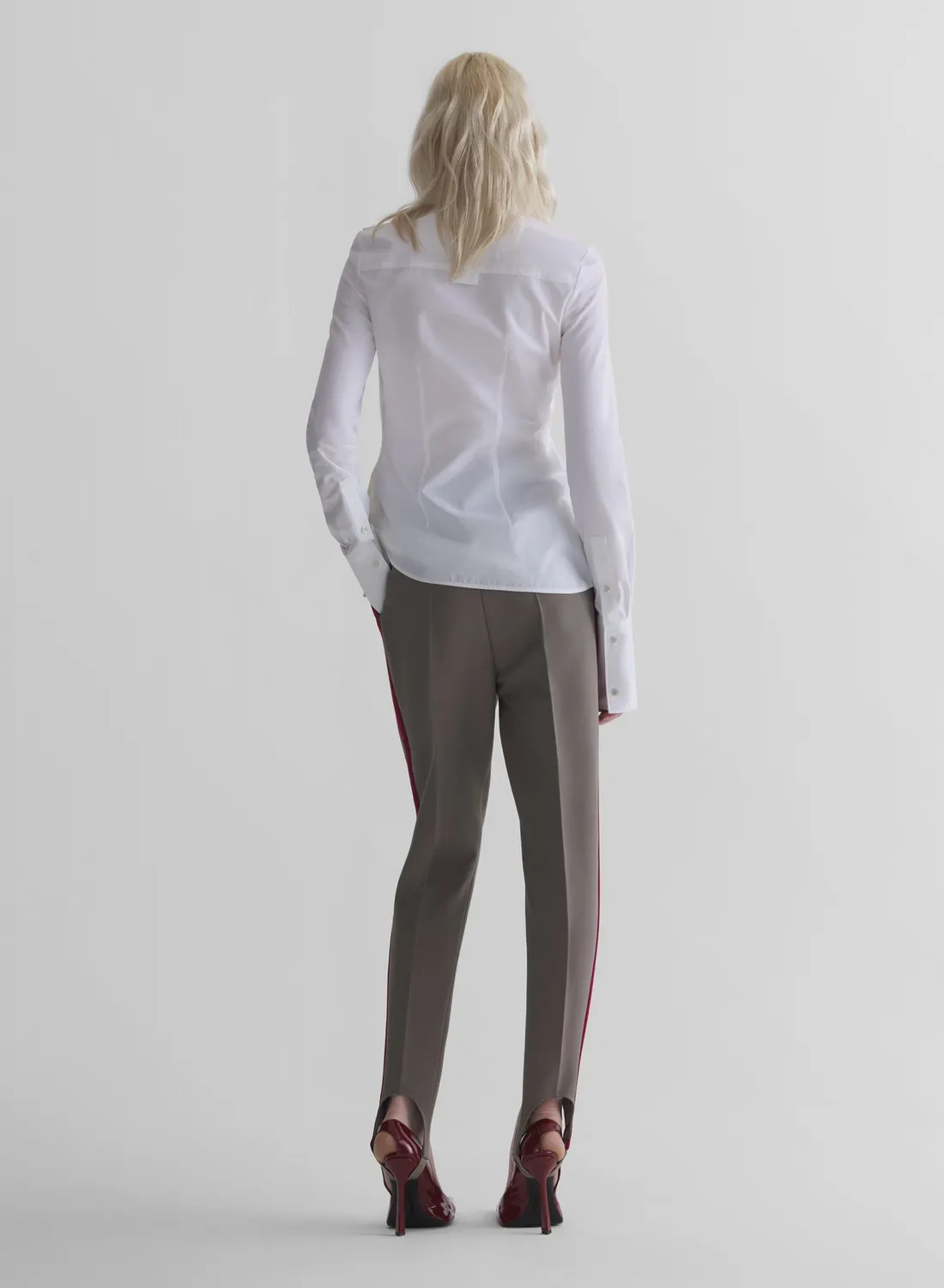 Mugler Fencing Hemd weiß Popeline Stehkragen