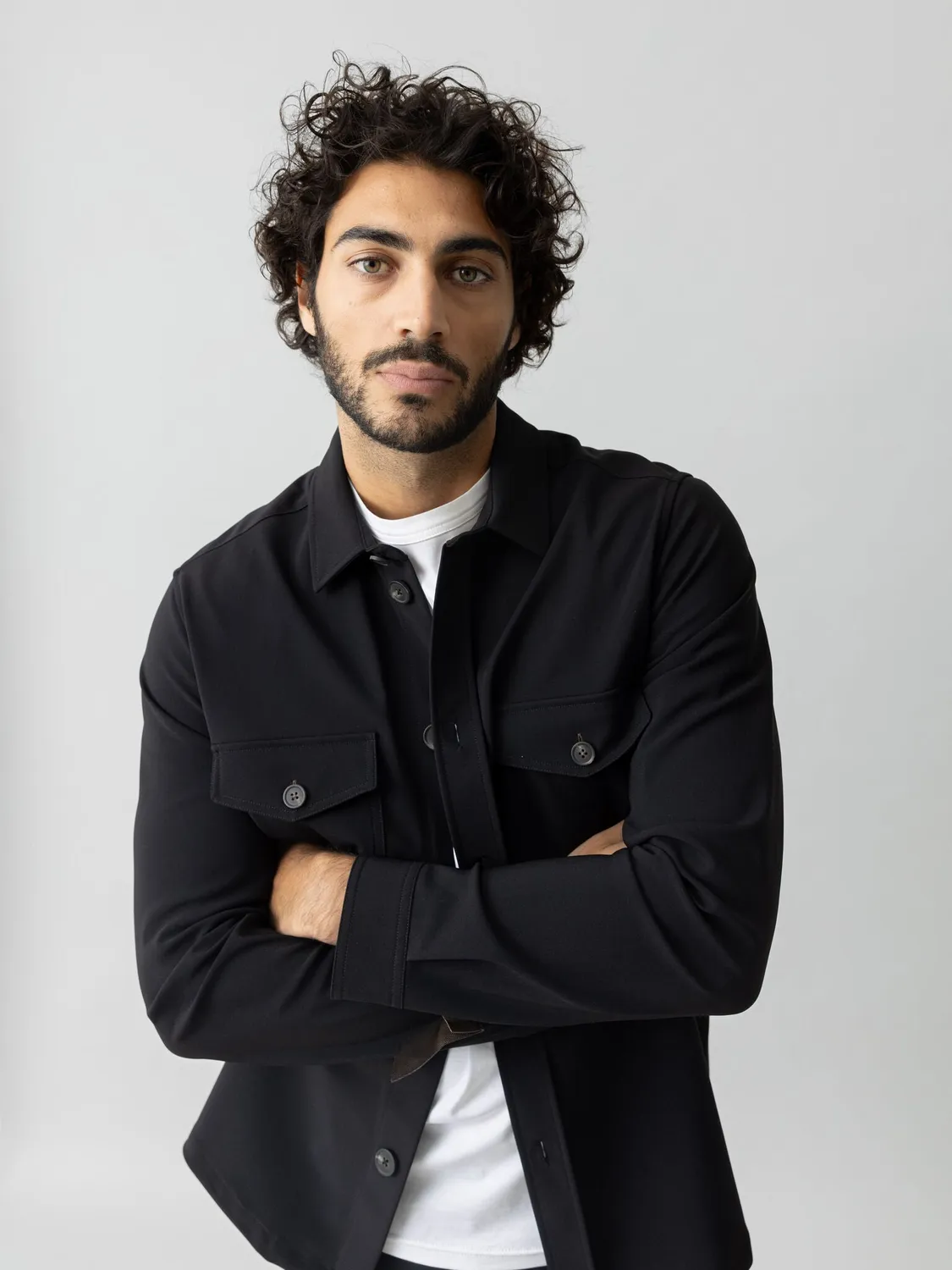 Mos Mosh MMGBirk Traver Overshirt Schwarz Regular Fit