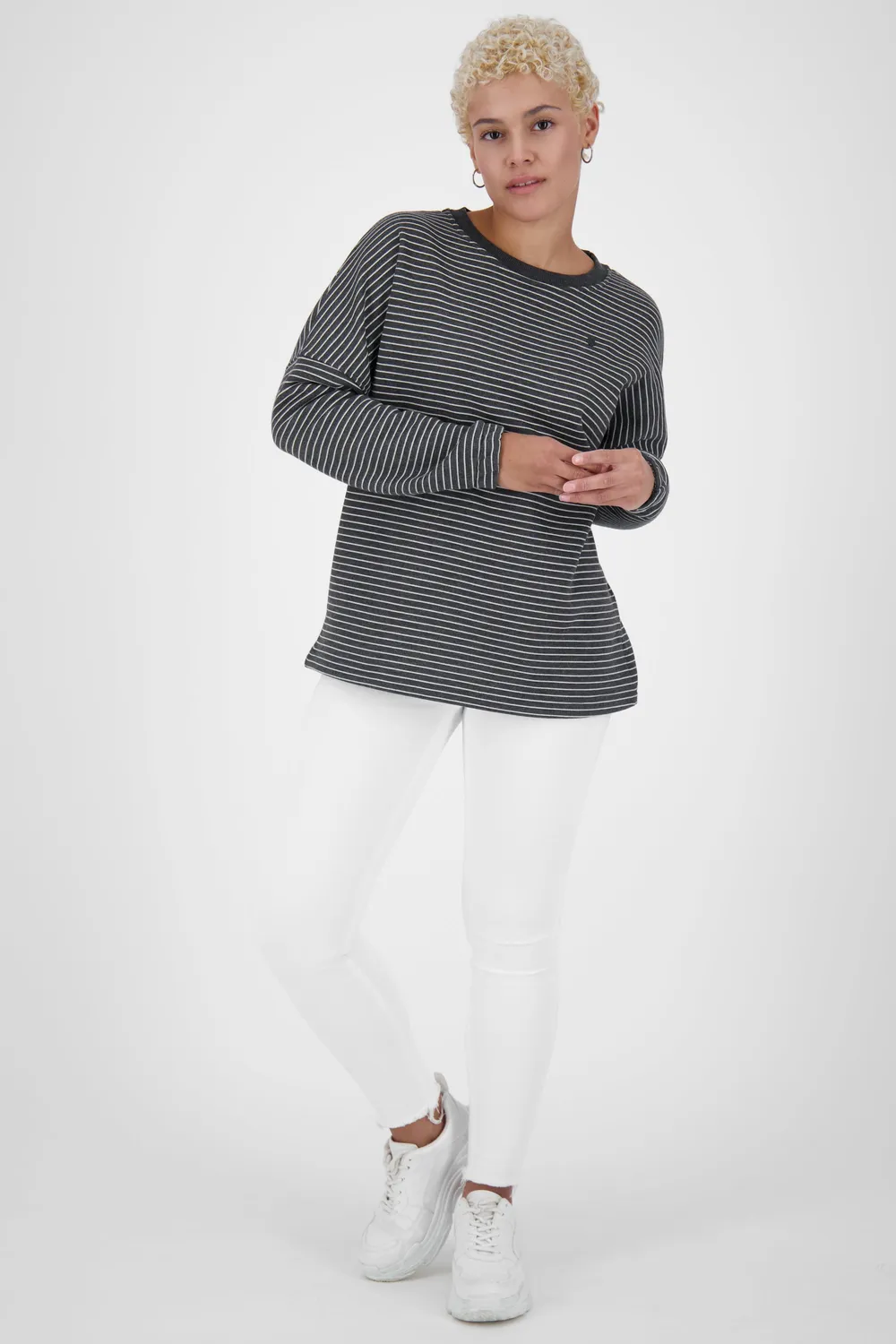 Alife & Kickin DeniseAK Z Sweat Damen Schwarz Streifen